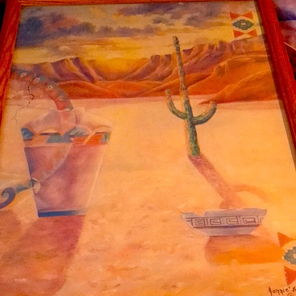 SOUTHWESTERN ART WITH OAK FRAME - Picture 6 of 8